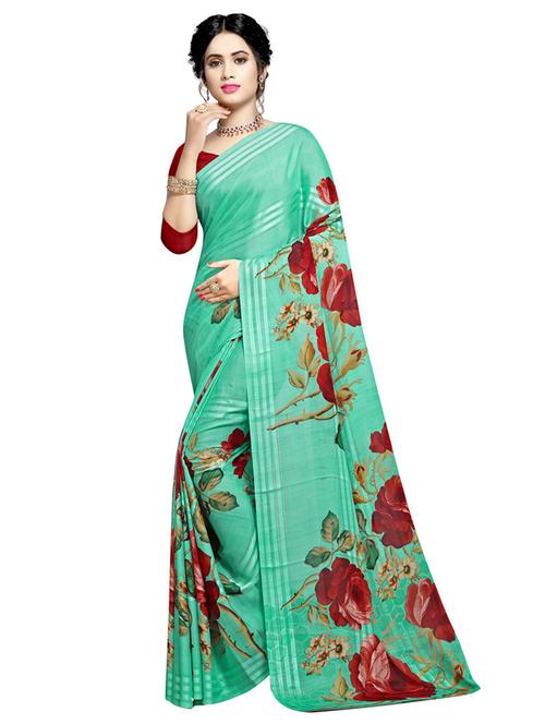floral printed saree - 17694002 - Very Small Image - 1