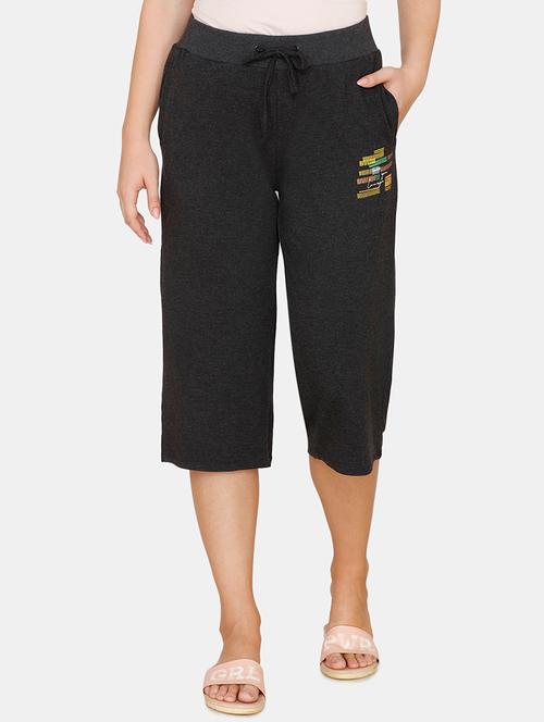 drawstring waist solid capri - 17694021 - Very Small Image - 1