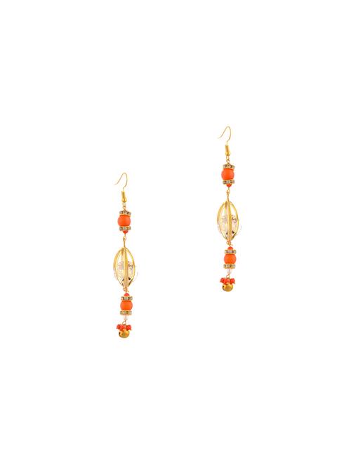 orange copper drop earring - 17694148 - Very Small Image - 1