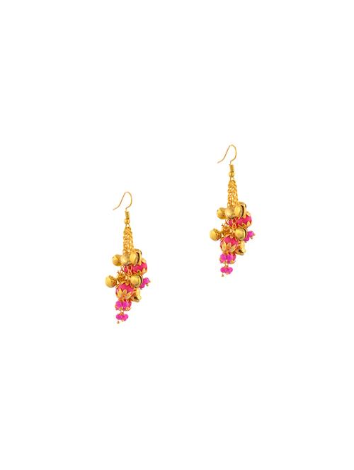 pink copper drop earring - 17694154 - Very Small Image - 1
