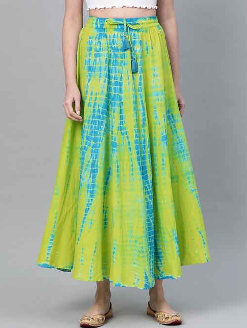 green cotton flared skirt - 17694584 - Very Small Image - 1