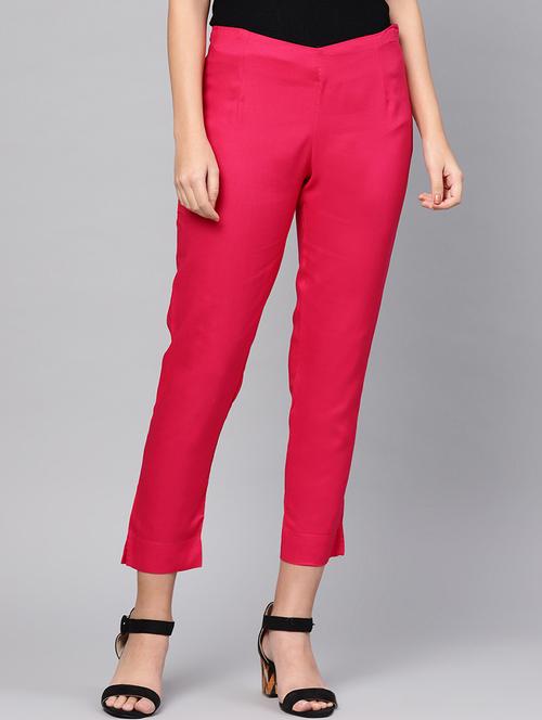 pink viscose cropped tapered pant - 17694597 - Very Small Image - 1