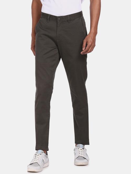 olive green textured chinos - 17694628 - Very Small Image - 1