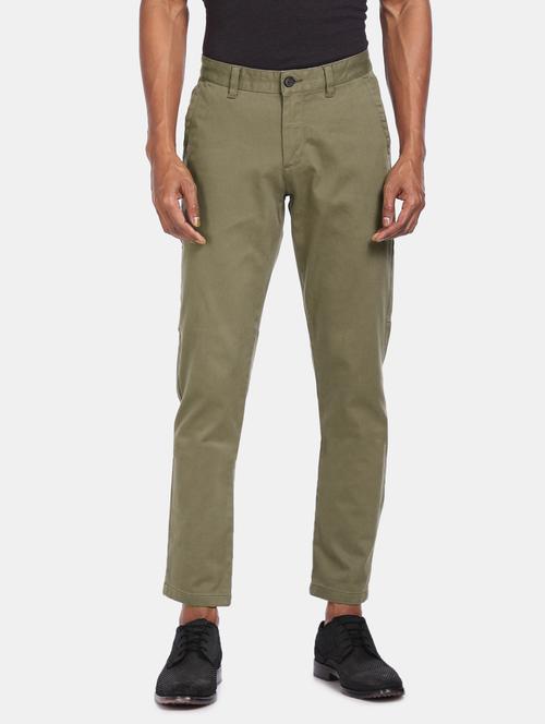 olive green solid chinos - 17694631 - Very Small Image - 1