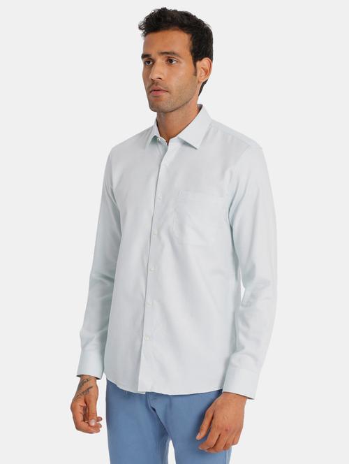 light blue solid casual shirt - 17694686 - Very Small Image - 1