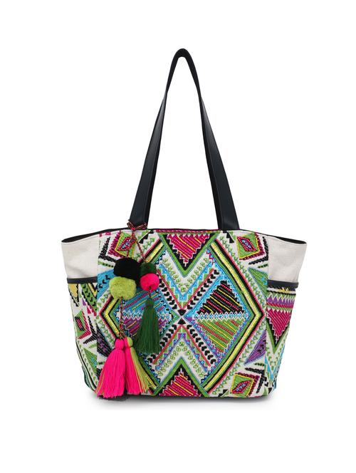 natural silk printed tote - 17695038 - Very Small Image - 1