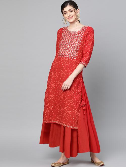 embroidered straight kurta - 17695368 - Very Small Image - 1