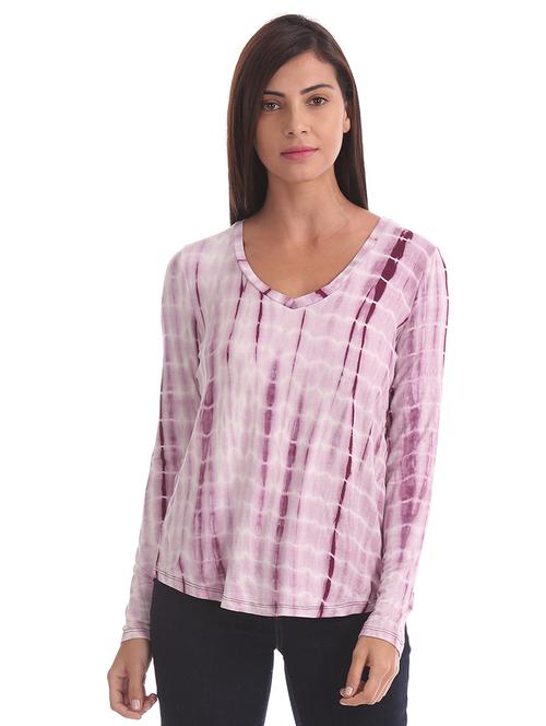 v-neck tie & dye tee - 17695784 - Very Small Image - 1