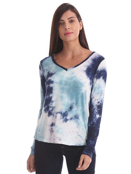 v-neck tie & dye tee - 17695785 - Very Small Image - 1