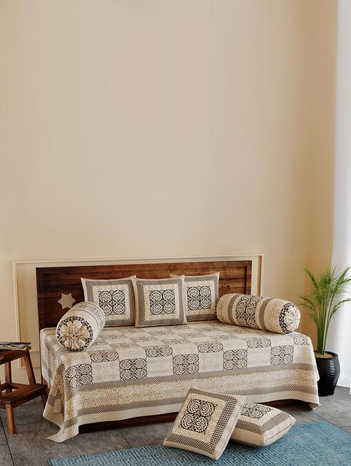 texstylers pure cotton 200 tc jaipuri print kantha look diwan set - 17695929 - Very Small Image - 1