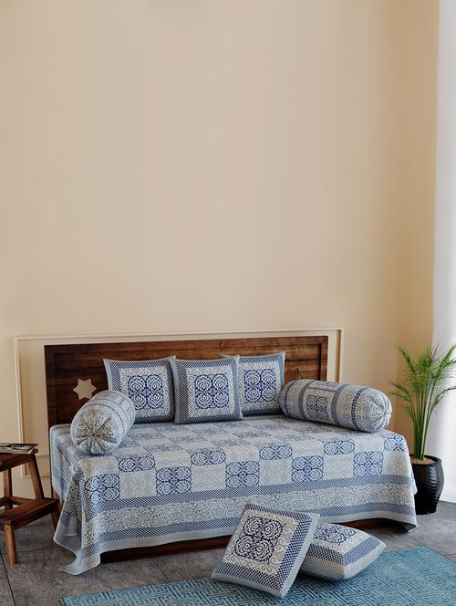 texstylers pure cotton 200 tc jaipuri print kantha look diwan set - 17695931 - Very Small Image - 1