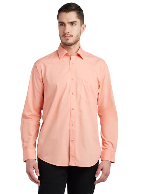 peach solid casual shirt - 17695997 - Very Small Image - 1