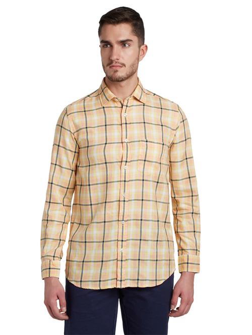 yellow checkered casual shirt - 17696032 - Very Small Image - 1