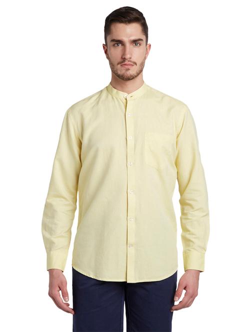 yellow solid casual shirt - 17696141 - Very Small Image - 1