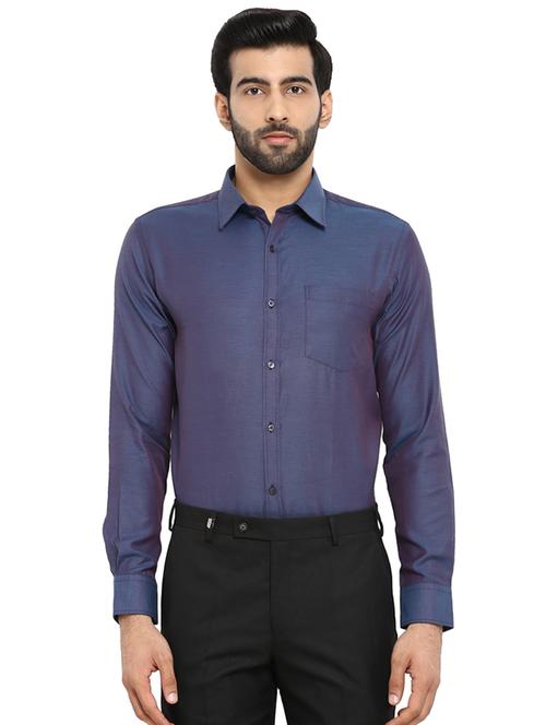 navy blue solid formal shirt - 17696229 - Very Small Image - 1