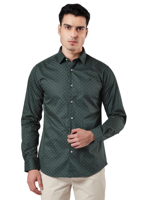 green printed casual shirt - 17696269 - Very Small Image - 1