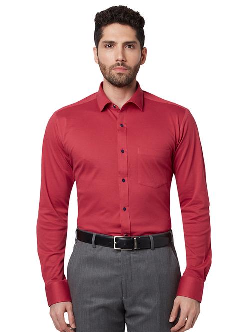 maroon solid formal shirt - 17696304 - Very Small Image - 1