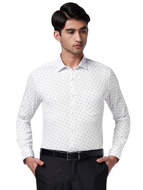 white printed formal shirt - 17696403 - Very Small Image - 1