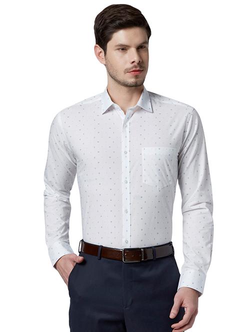white printed formal shirt - 17696463 - Very Small Image - 1