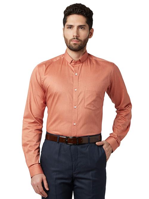 orange self design formal shirt - 17696523 - Very Small Image - 1