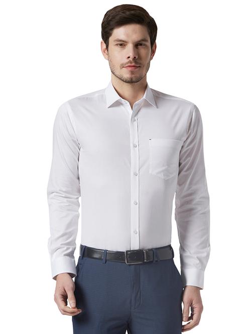 white solid formal shirt - 17696563 - Very Small Image - 1