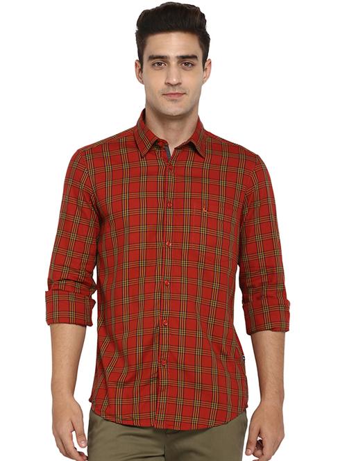 red checkered casual shirt - 17696596 - Very Small Image - 1