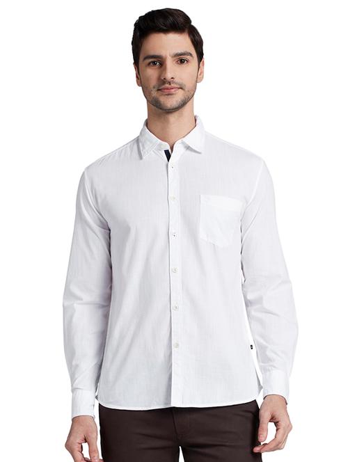 white solid casual shirt - 17696602 - Very Small Image - 1