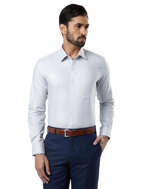 grey checkered formal shirt - 17696621 - Very Small Image - 1