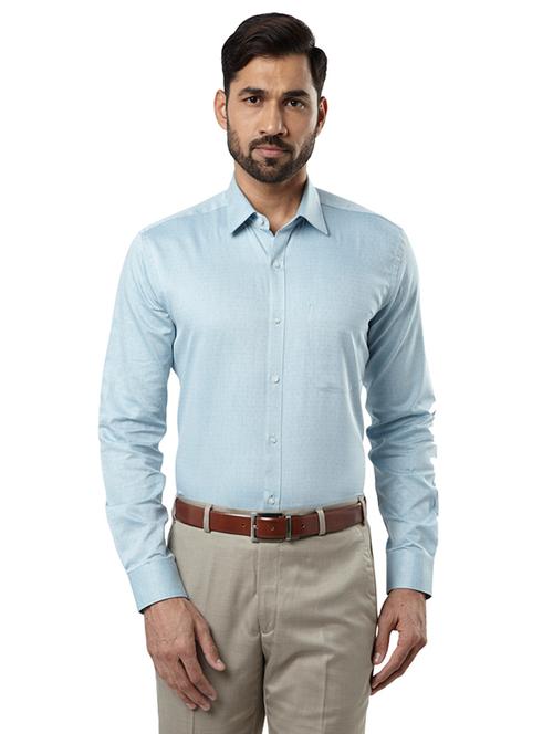 blue self design formal shirt - 17696632 - Very Small Image - 1