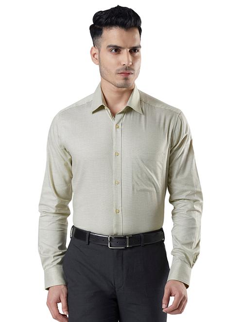 yellow self design formal shirt - 17696682 - Very Small Image - 1