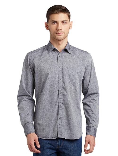 grey printed casual shirt - 17696702 - Very Small Image - 1