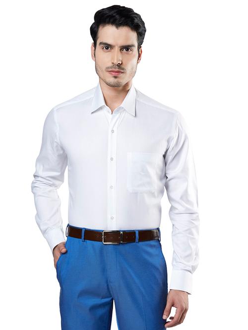 white solid formal shirt - 17696728 - Very Small Image - 1