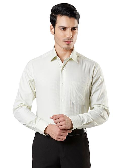 cream self design formal shirt - 17696735 - Very Small Image - 1