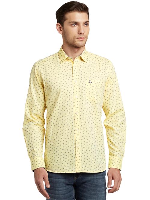yellow printed casual shirt - 17696767 - Very Small Image - 1