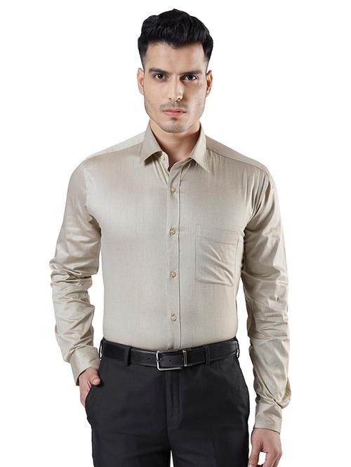 brown self design formal shirt - 17696772 - Very Small Image - 1