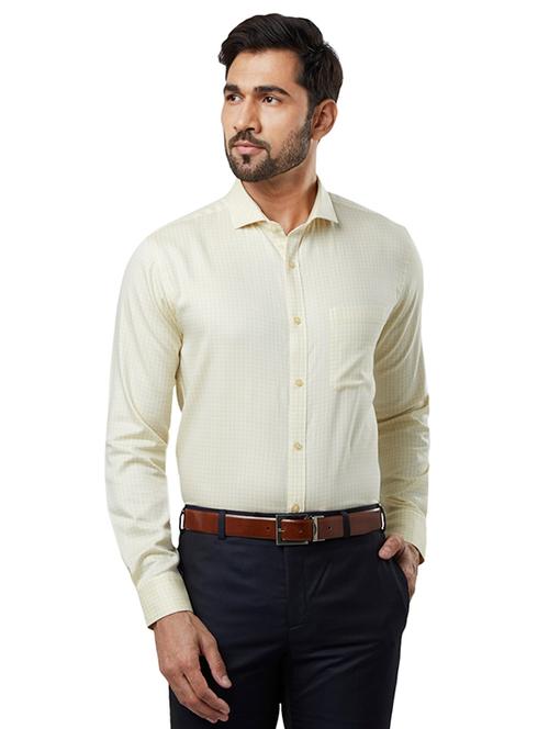 yellow checkered formal shirt - 17696807 - Very Small Image - 1