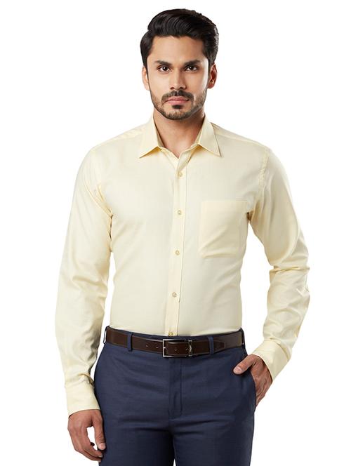 yellow solid formal shirt - 17696836 - Very Small Image - 1