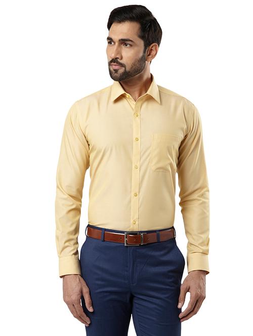 yellow solid formal shirt - 17696883 - Very Small Image - 1