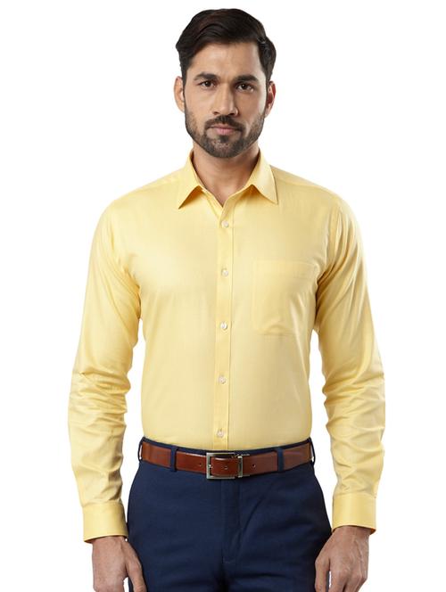 yellow solid formal shirt - 17696952 - Very Small Image - 1