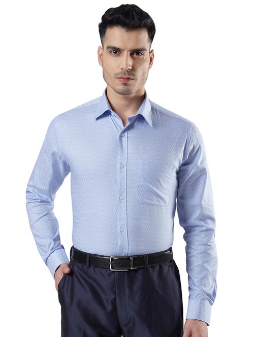 blue printed formal shirt - 17696980 - Very Small Image - 1