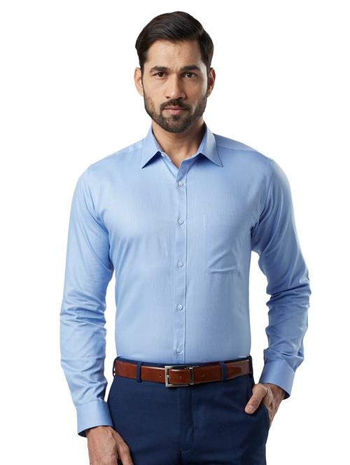 blue solid formal shirt - 17697035 - Very Small Image - 1