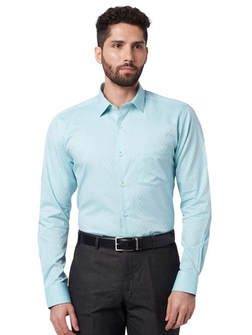 green solid formal shirt - 17697039 - Very Small Image - 1
