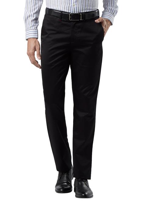 black solid flat front formal trouser - 17697186 - Very Small Image - 1