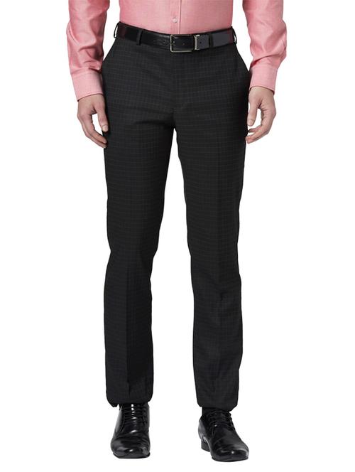 grey checkered flat front formal trouser - 17697287 - Very Small Image - 1