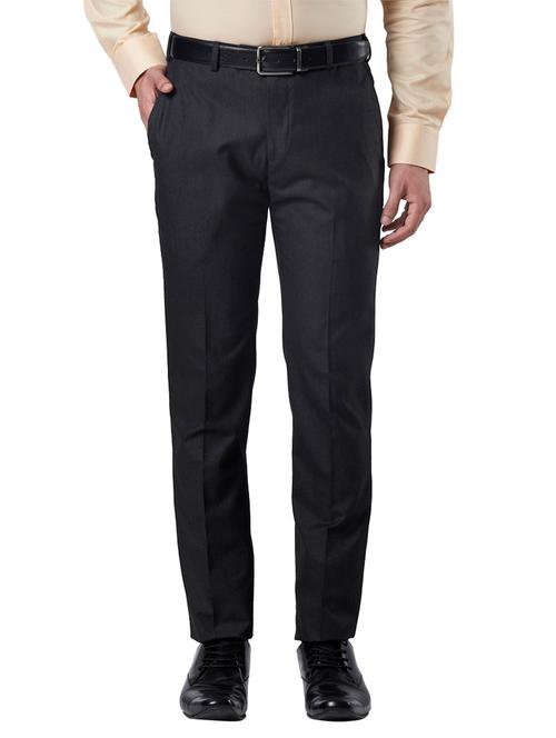 black solid flat front formal trouser - 17697411 - Very Small Image - 1