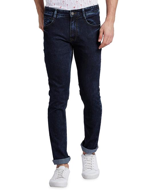 navy blue light washed denim jeans - 17697525 - Very Small Image - 1