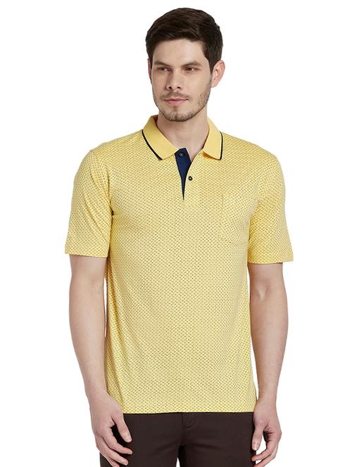 yellow printed polo t-shirt - 17697597 - Very Small Image - 1
