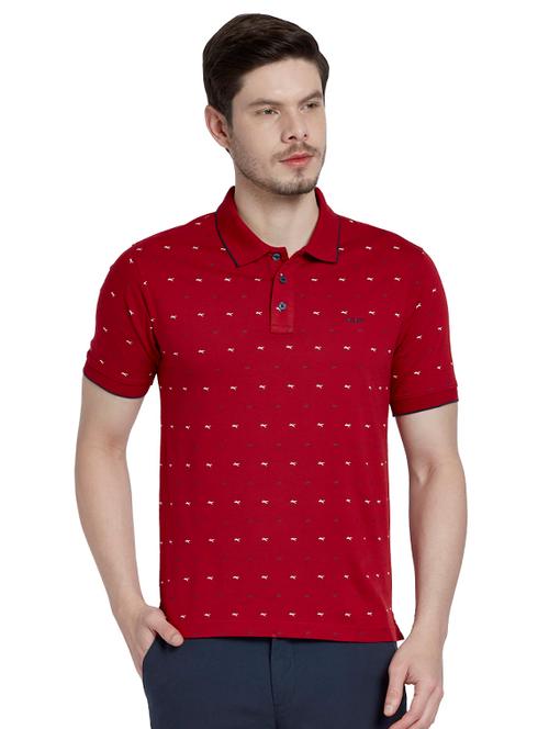 red printed polo t-shirt - 17697653 - Very Small Image - 1