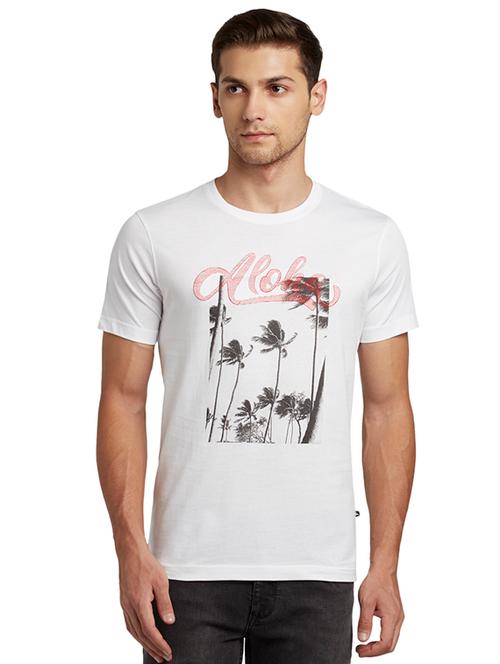 white typographic front print t-shirt - 17697706 - Very Small Image - 1