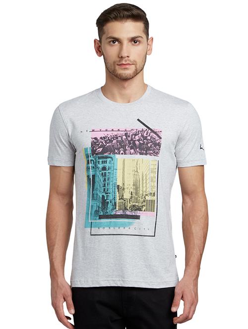 grey front print t-shirt - 17697712 - Very Small Image - 1